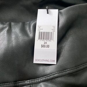 Dex High Waisted Faux Leather Black Leggings 2X